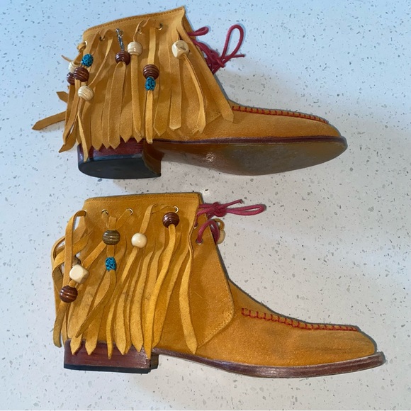 PRSVR PERSEVERE Dress Fringed Moccasin Sand Customized Made To Order Size 8.5 - Picture 8 of 16